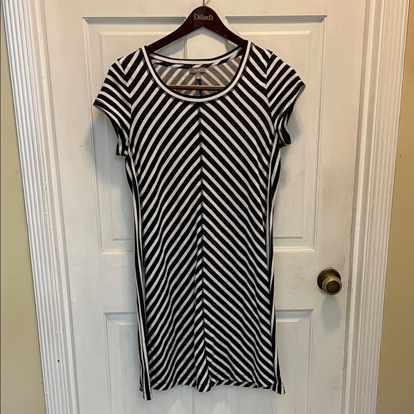 Blue and White Striped Dress - Picture 1 of 11